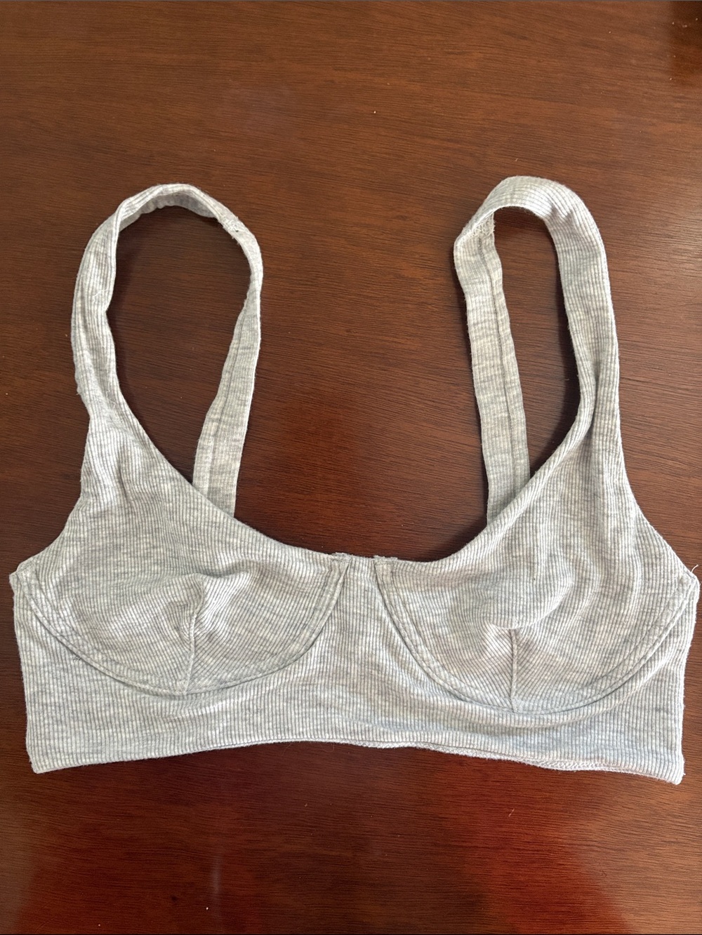 Victoria's Secret Ribbed Wireless Bralette - Light Gray